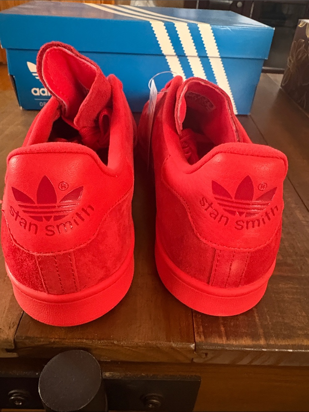 Adidas Stan Smith Power Red Sneakers Size 10.5 - Picture 4 of 9